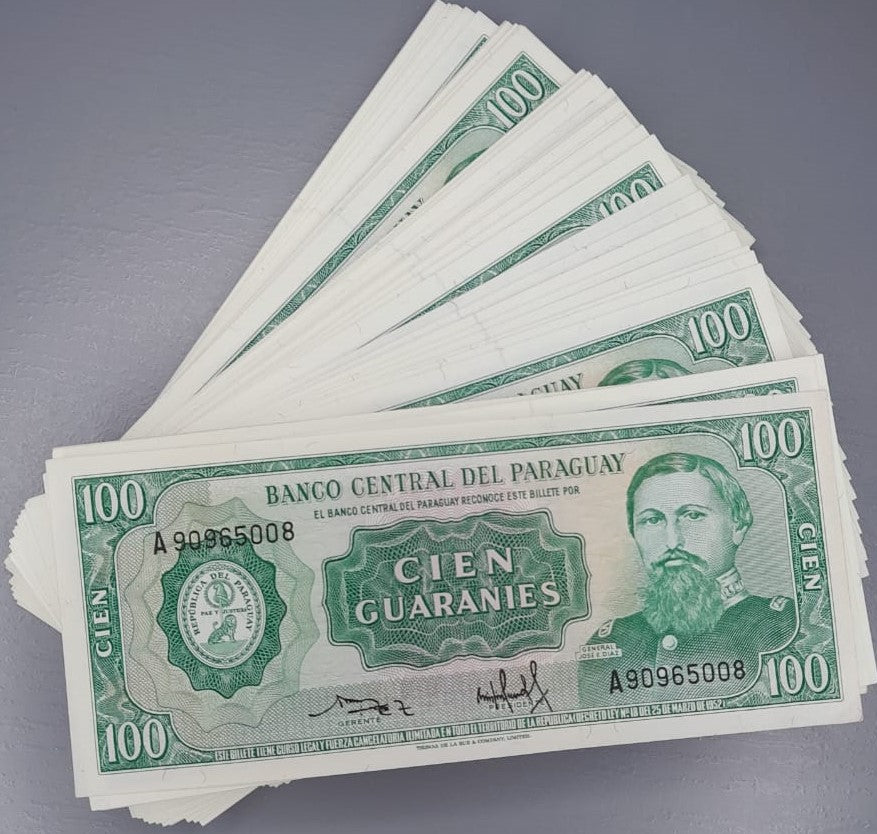BILLETES OFICIALES DE 100 GUARANIES COLECCIONABLES